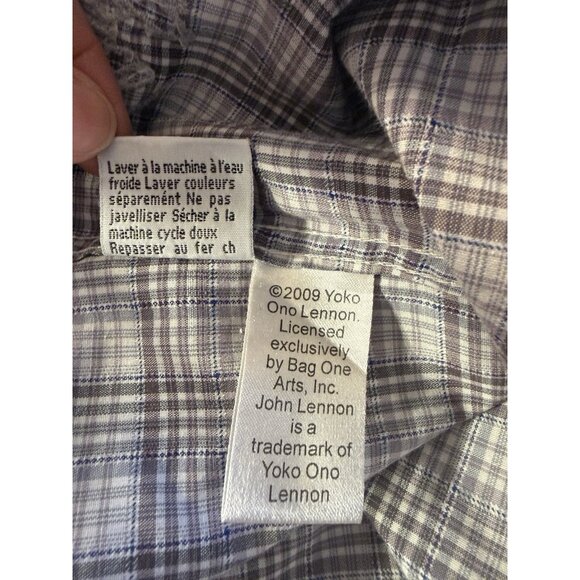 John Lennon Yoko Ono 2009 Men’s L Flip Cuff Dress Shirt Long Sleeve - Picture 10 of 11